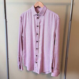 Armani Collezioni Dress Shirt Red Blue Micro Check Mens Luxury Button Down Italy